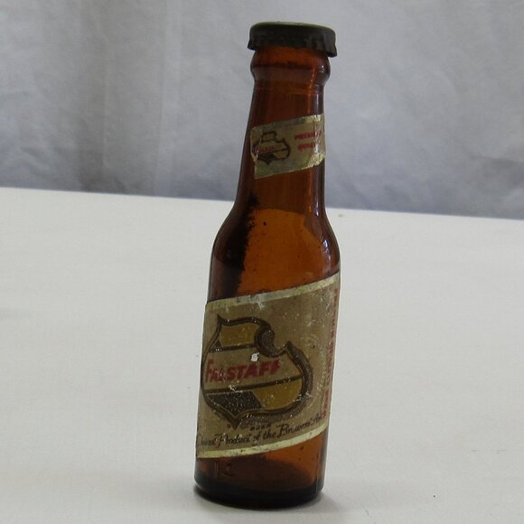 Vintage 1950s Miniature Falstaff Brown Beer Bottle Salt & Pepper Shakers Set - Picture 7 of 11